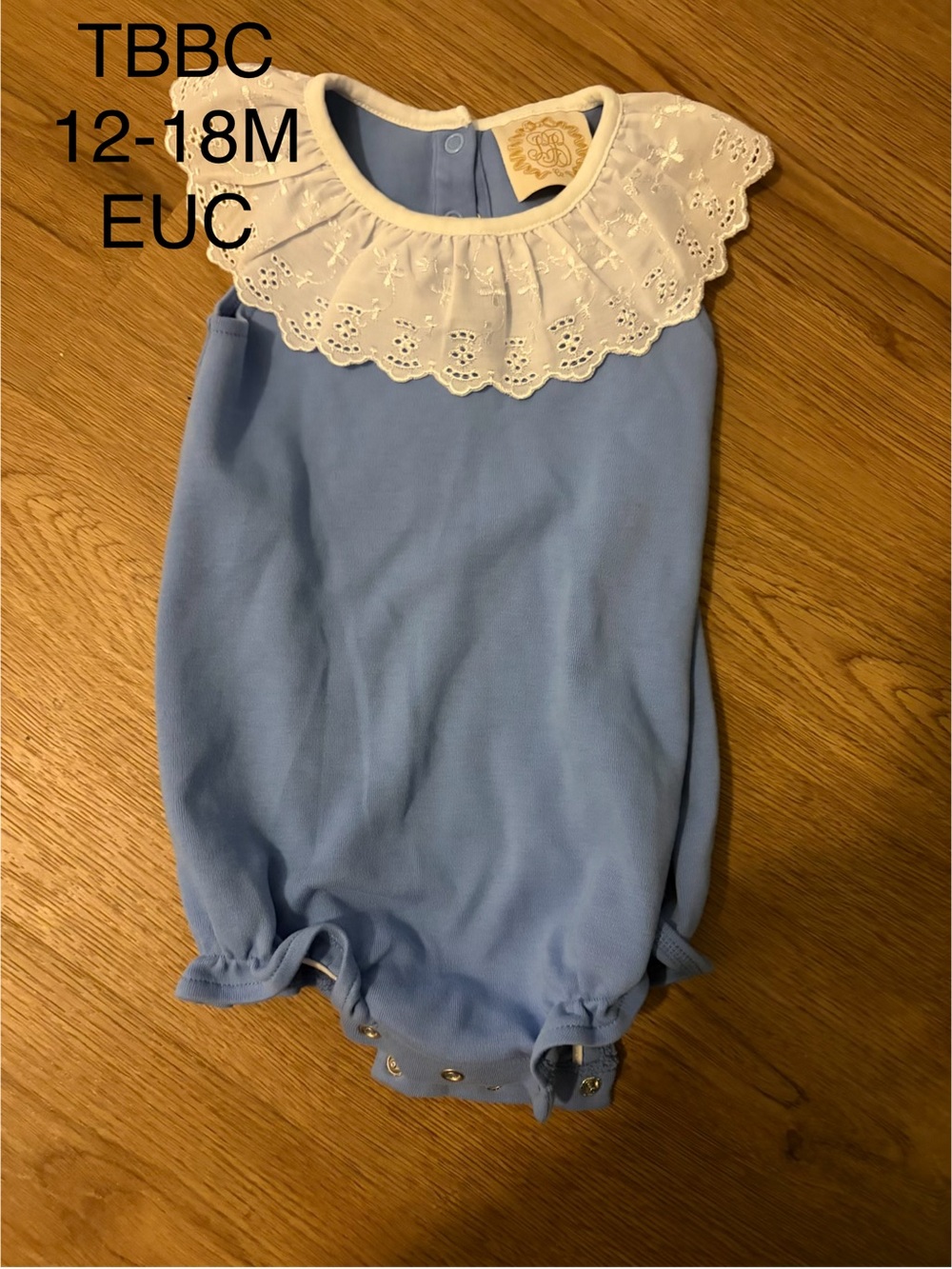 The Beaufort Bonnet Company Light Blue Bubble with White Eyelet Collar